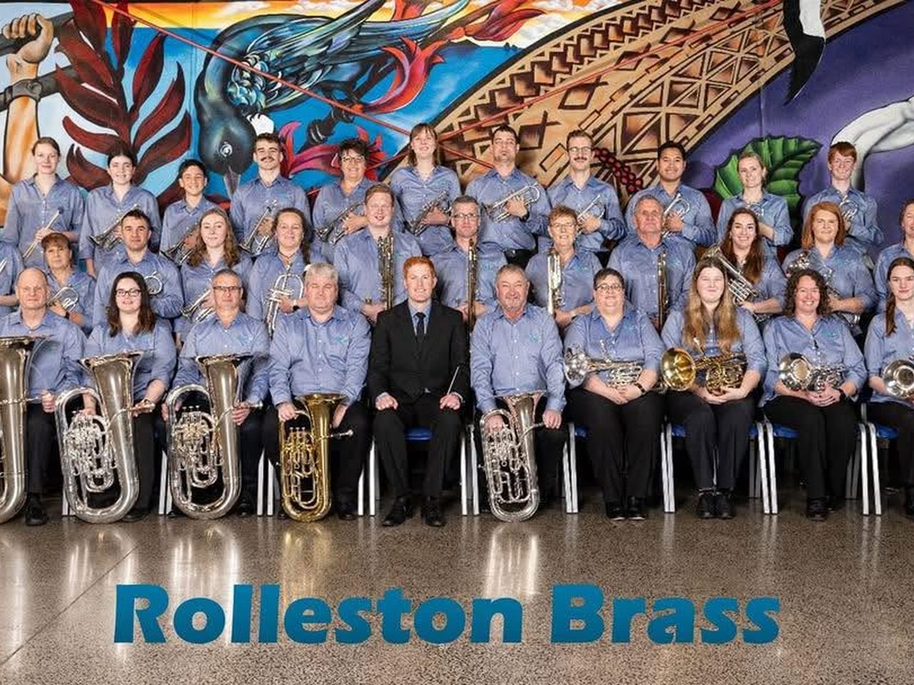 Rolleston Brass band members group photo